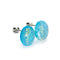 Turquoise | .925 Sterling Silver | Firework Glass Pebble Earrings